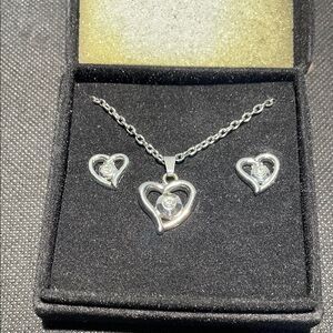 Silver Heart Jewelry Set